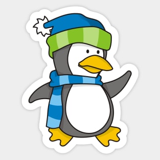 Little Penguin Walking on Snow Sticker